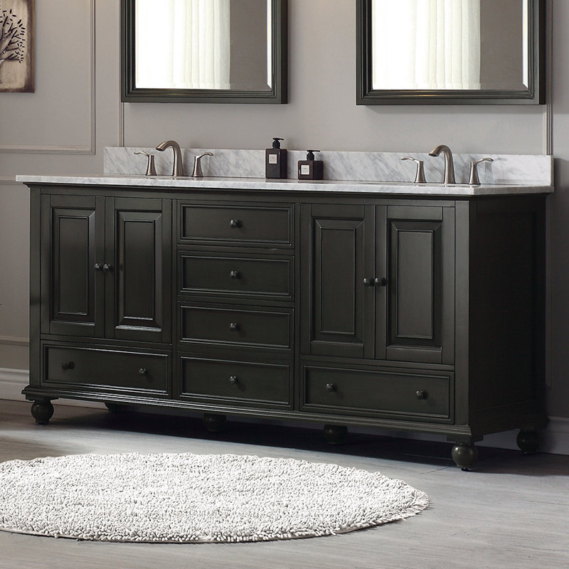 Gracie Oaks Samoset 72" Double Bathroom Vanity Base Only & Reviews ...